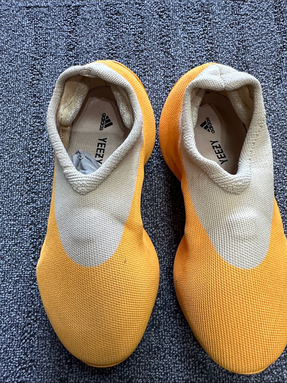 adidas Yeezy Women's Slip-On Knit Sneakers in Yellow and Cream